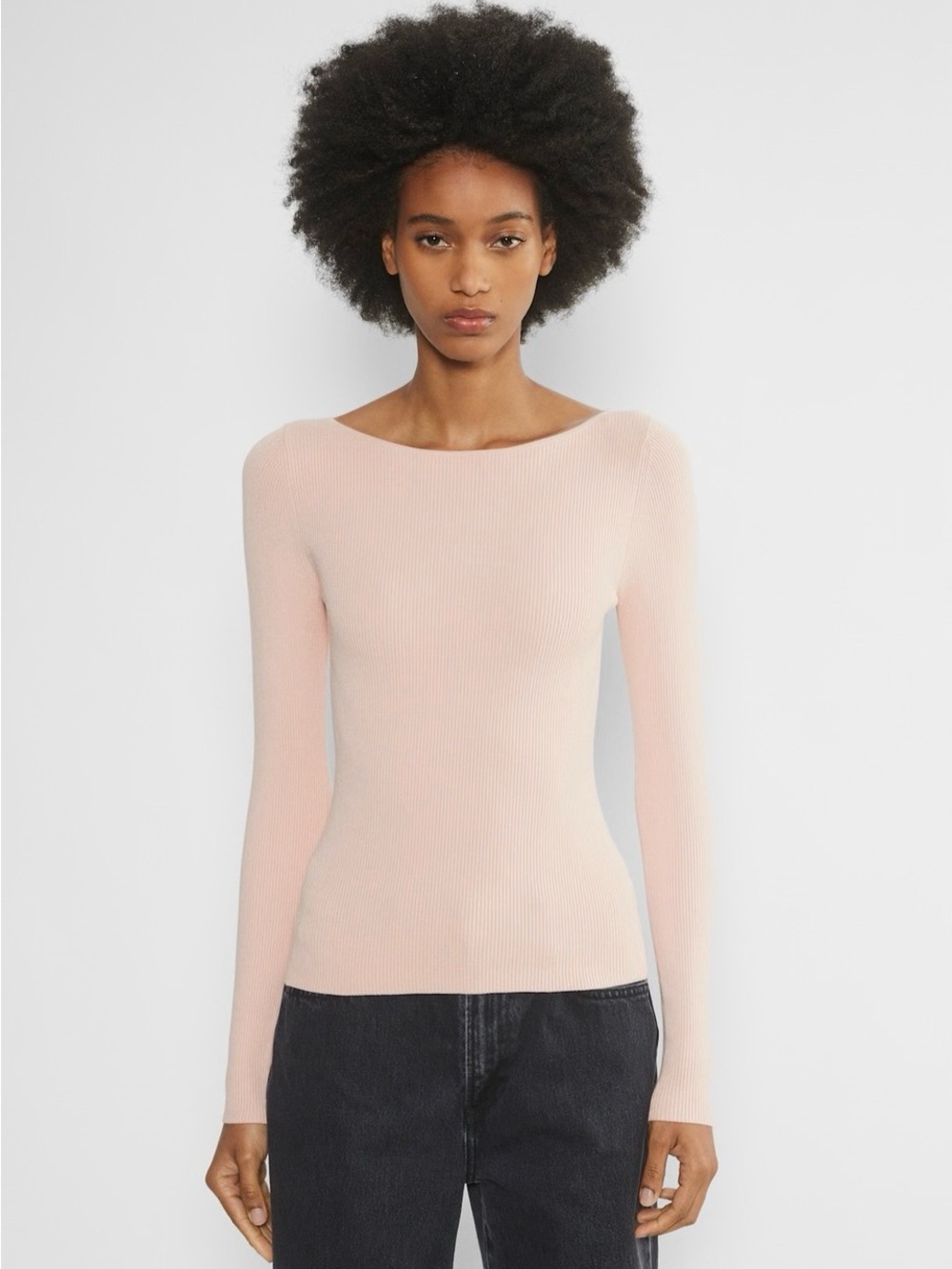 Wilfred MarieScoop-Neck Sweater - Light Pink “As It Is “